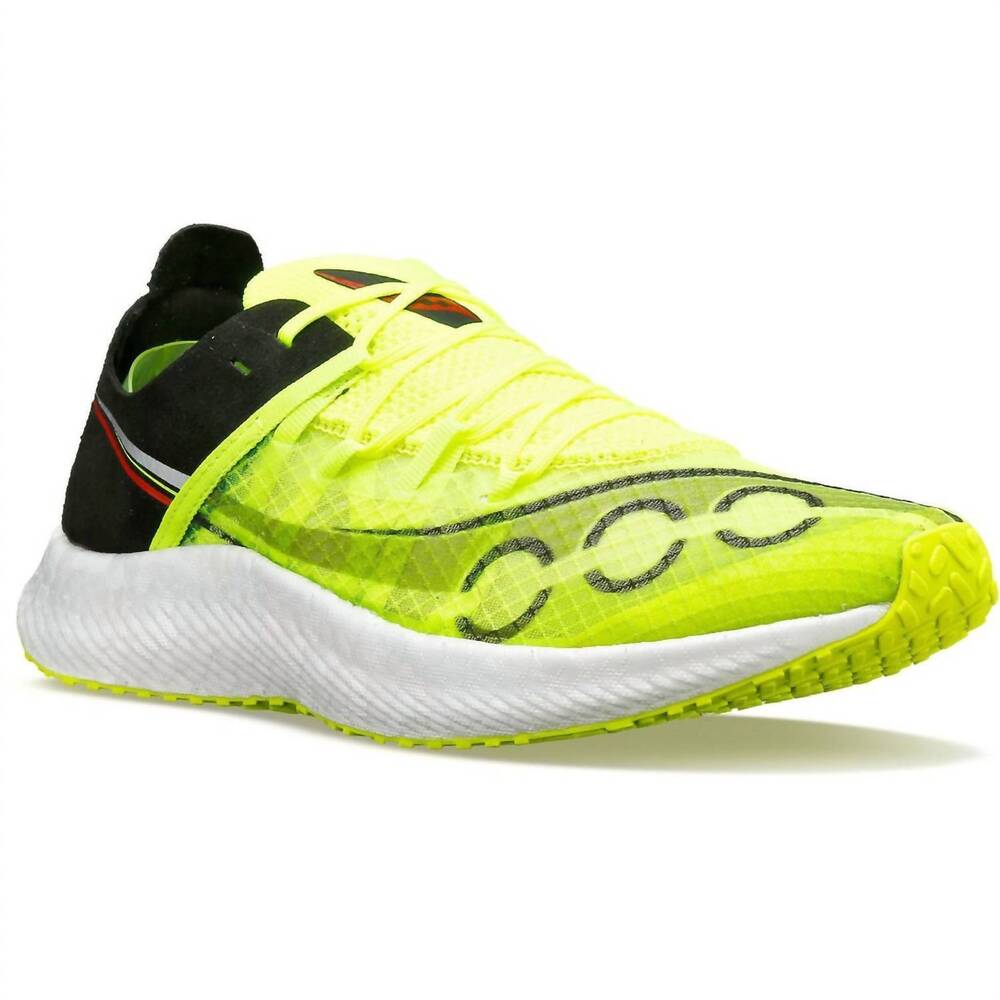 NEW SAUCONY women's sinister shoe in citron/black